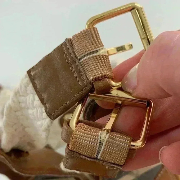 Sperry womens sandals size 5.5 brown leather nautical ankle strap cork wedges - Picture 12 of 13